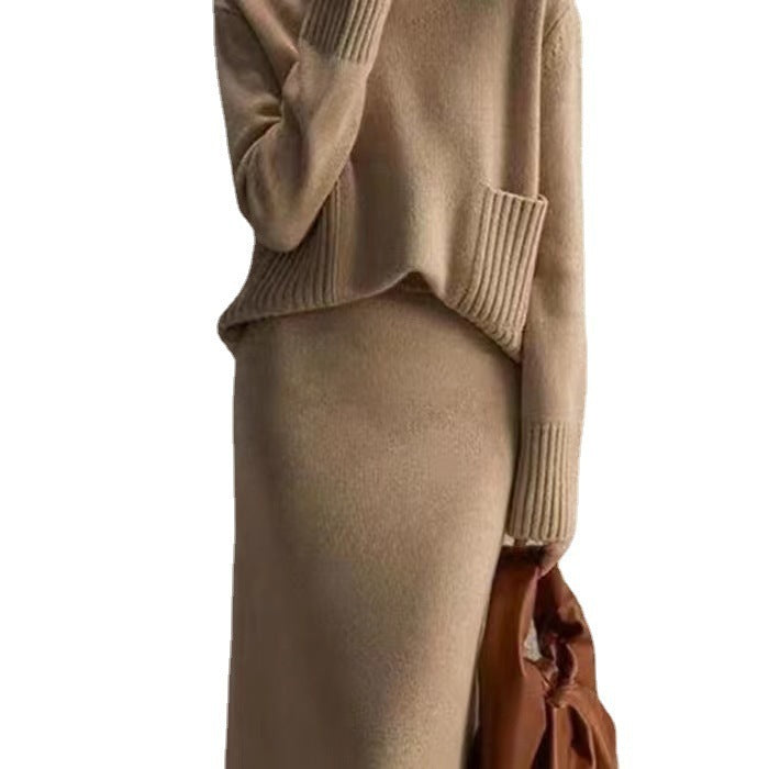 Fashion Women's Knit Two Piece Set Loose Cozy Chic Skirt