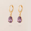 Retro Copper Inlaid Colorful Zircon Earrings Versatile For Women