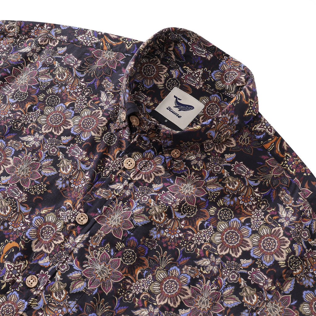 Men's Vintage Bouquet Cotton Short Sleeve Hawaiian Aloha Shirt