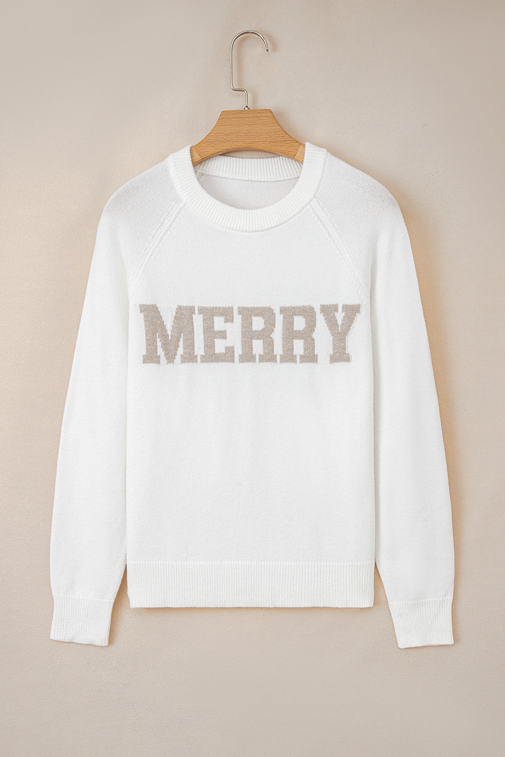 MERRY Raglan Long Sleeve Christmas Sweater