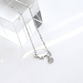 Niche Influencer Silver Necklace With A Cat Pendant For Women