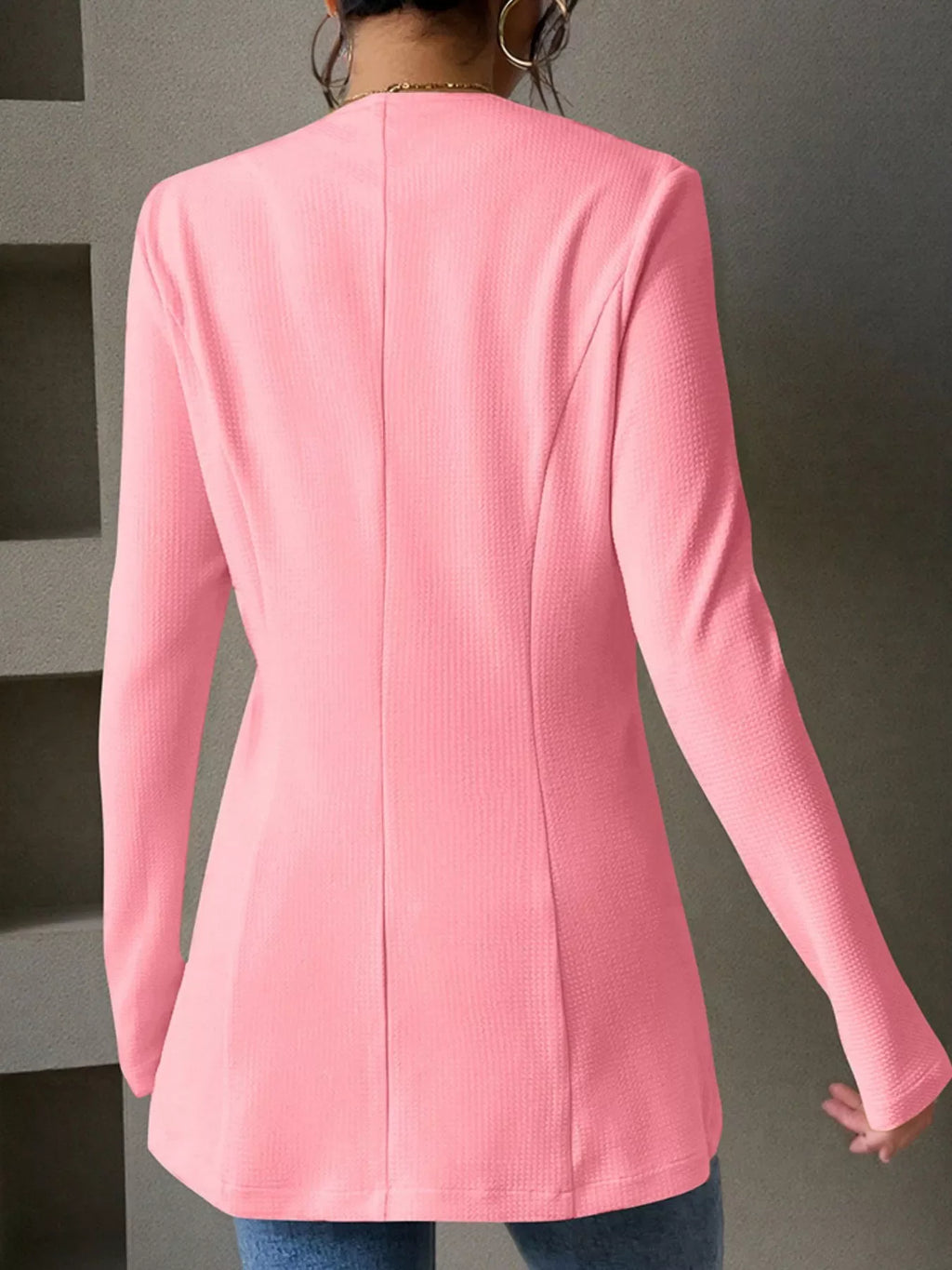 One Button Long Sleeve Blazer