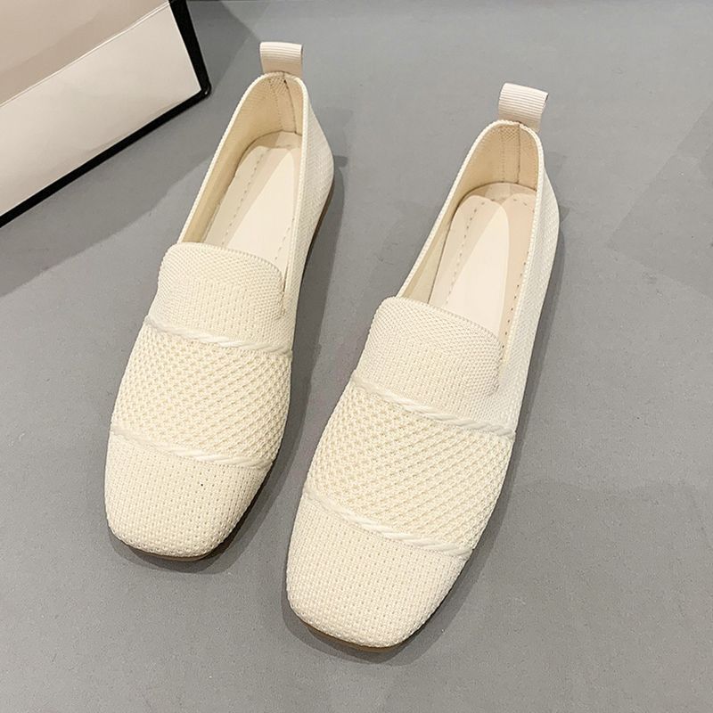 Women's Breathable Flyknit Slip-On Casual Flats Lightweight Shoe