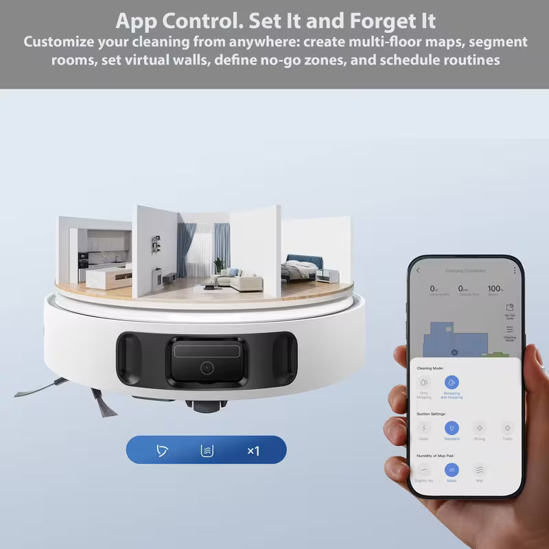 E30 Ultra Robot Vacuum and Mop with Self-Empty Base and Smart Control
