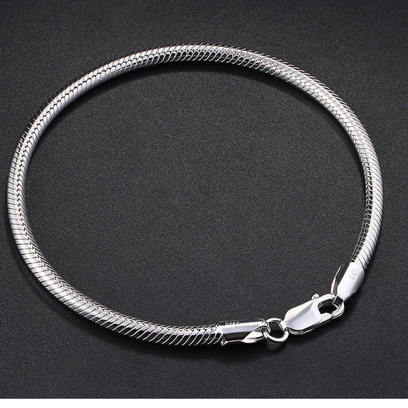 Silver-plated Personalized Snake-chain Bracelet For Women