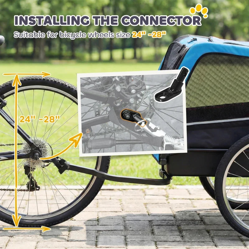 Dog Bike Trailer, Pet Cart Bicycle Carrier with 20" Air Tires, Quick-Release Wheels, Reflectors, Flag