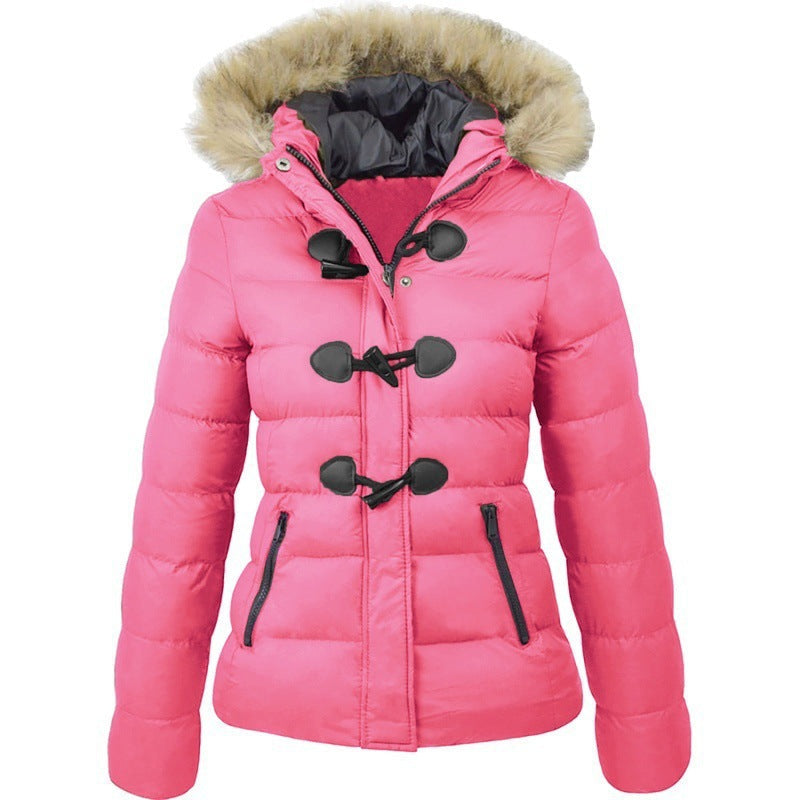Yellow Puffer Coat with Faux Fur Hood & Toggle Buttons - Image 4