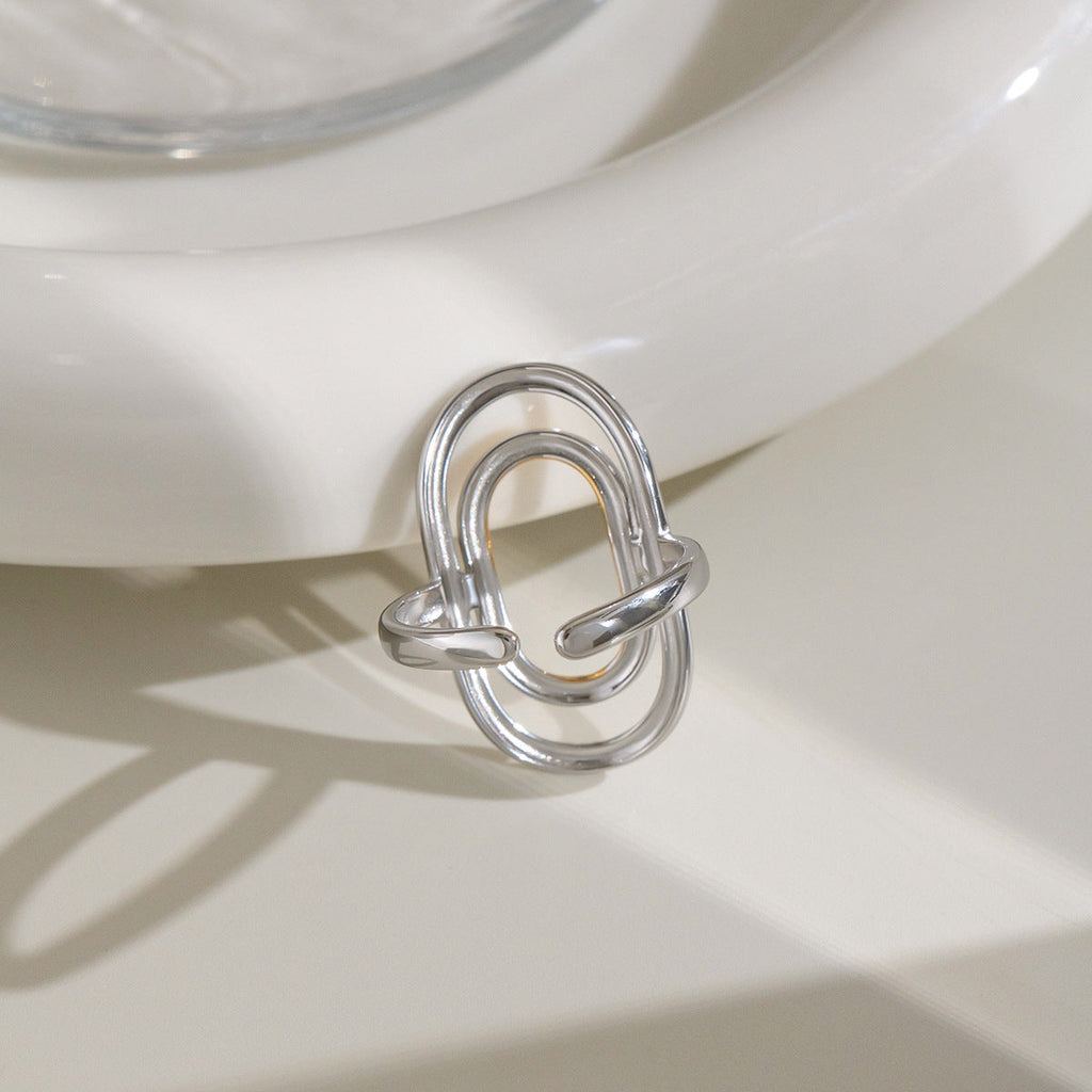 18k Gold-plated Stainless Steel Ring For Women