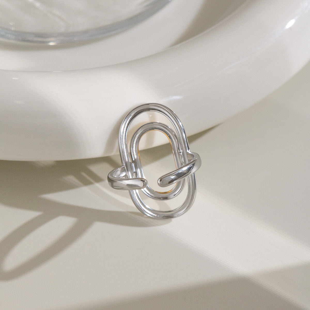 18k Gold-plated Stainless Steel Ring For Women