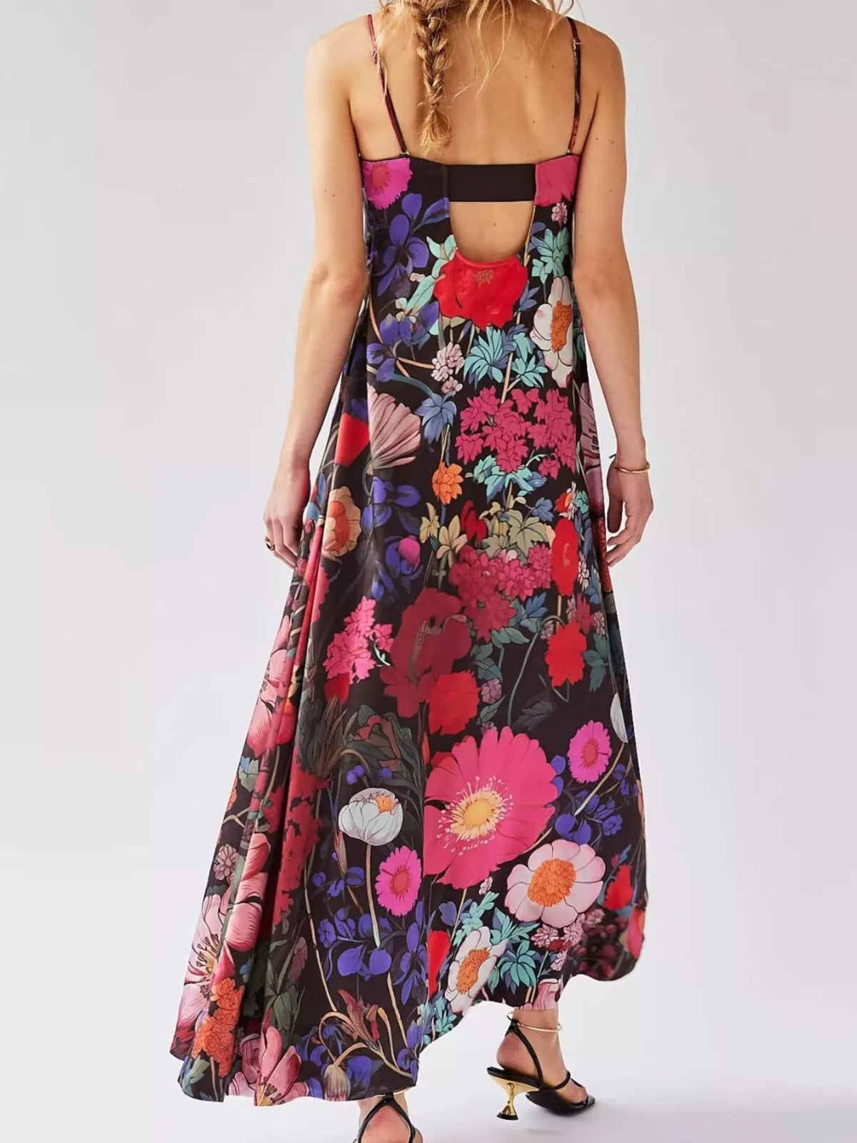 Floral Print Sleeveless Maxi Dress