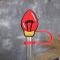 Christmas Light Straw Topper- Red