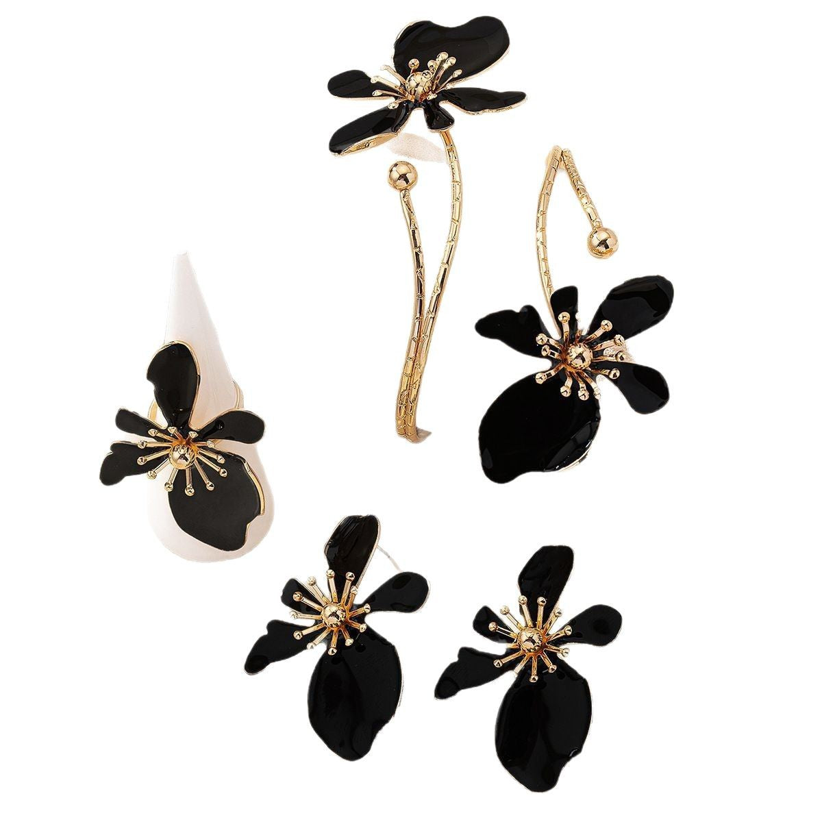 Natural Pearl Flower Earring Set
