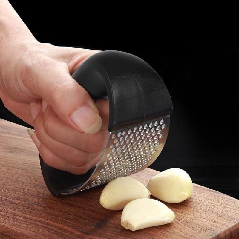 Stainless Steel Garlic Press - Ergonomic Manual Masher Tool