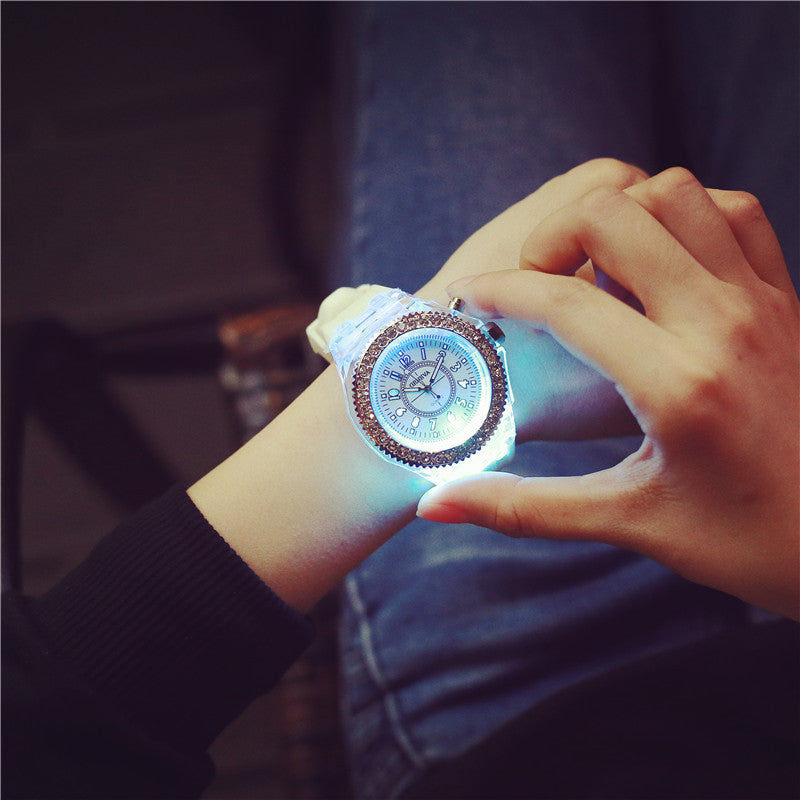 LED Luminous Silicone Quartz Watch with World Time & 24H Display