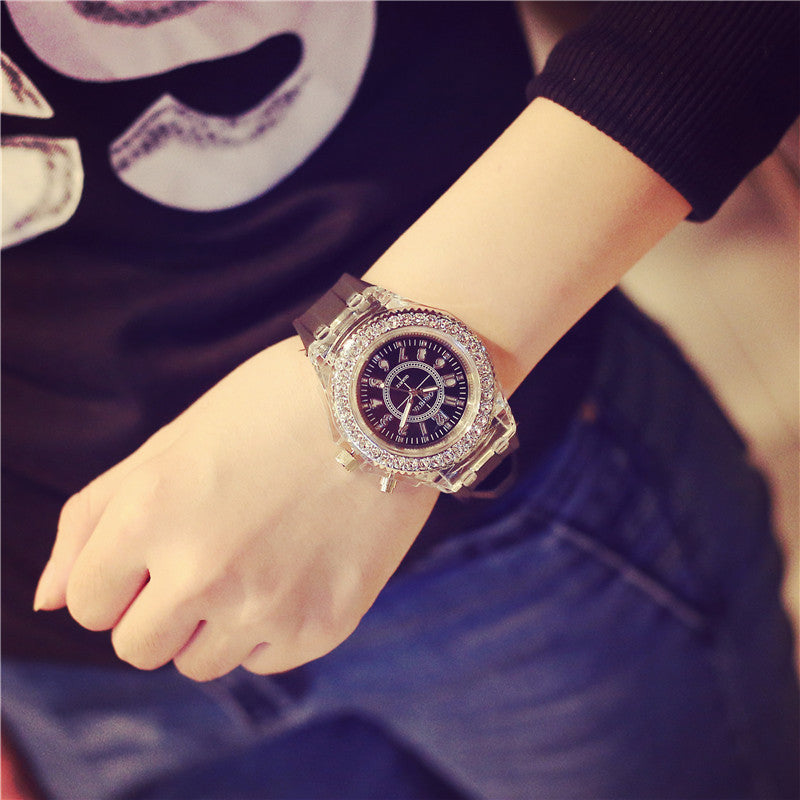 LED Luminous Silicone Quartz Watch with World Time & 24H Display