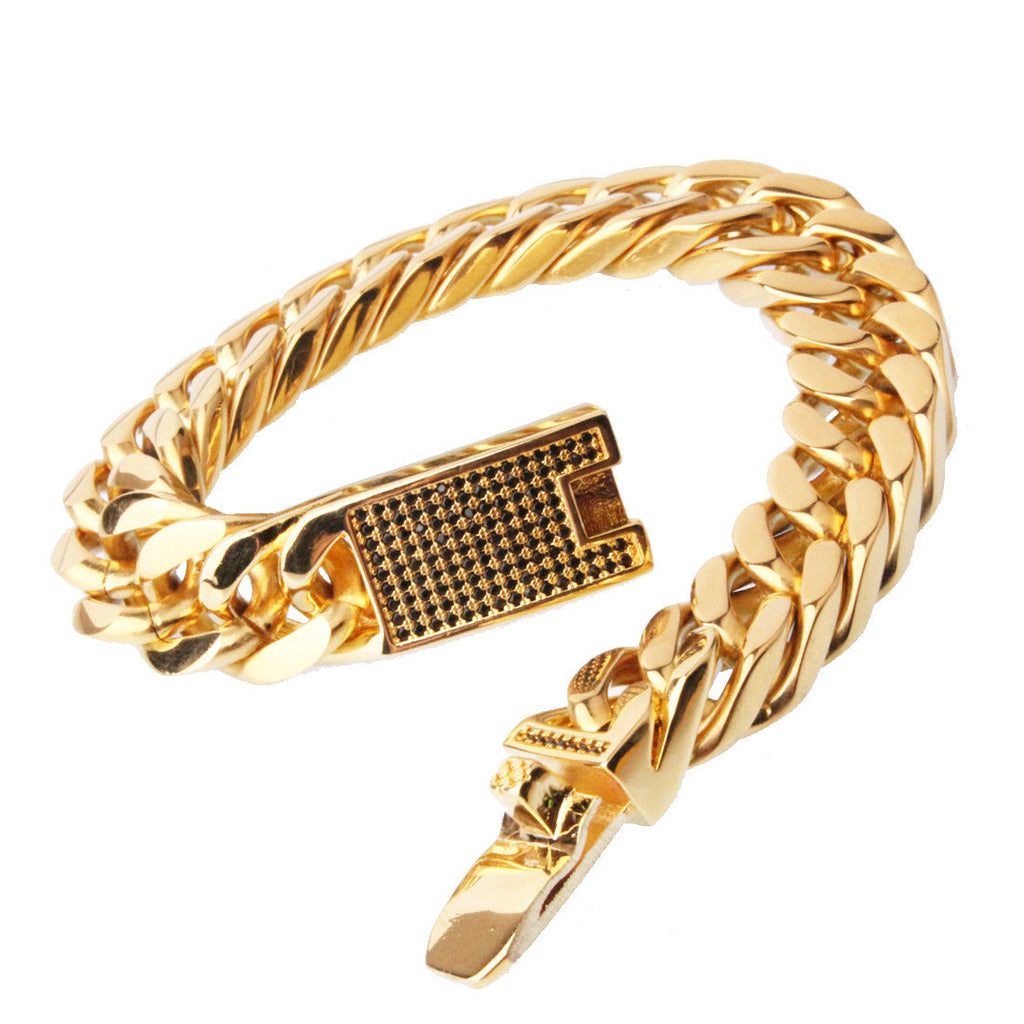 New Mens Titanium Steel And Stainless Steel Bracelet