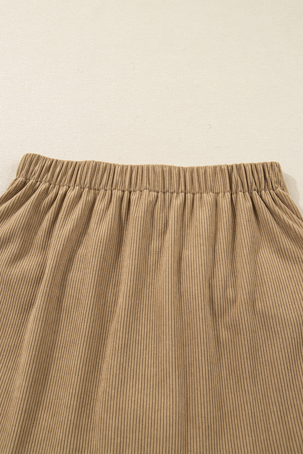 Xiomara Corduroy Mini Skirt with Button Front in Tan - Image 9