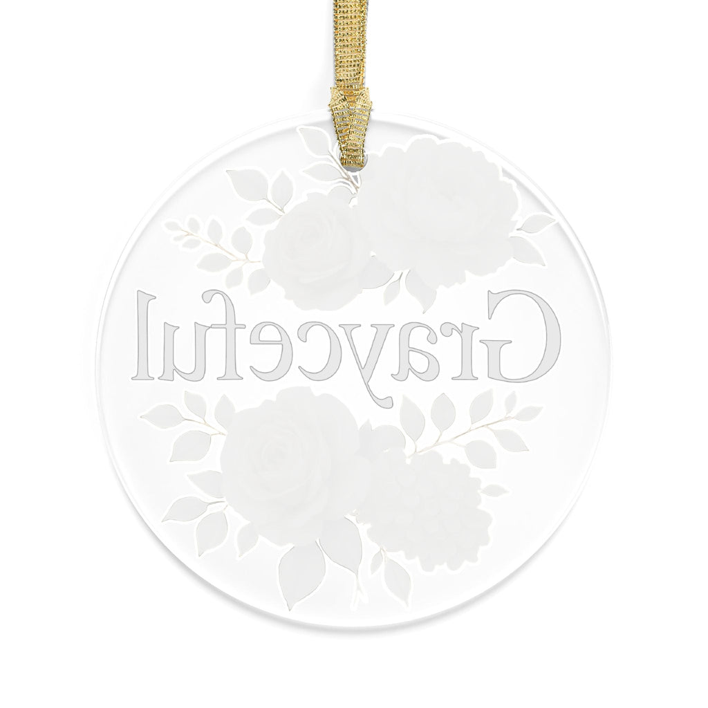 Floral Acrylic Ornament Personalized Keepsake Elegant Holiday Gift