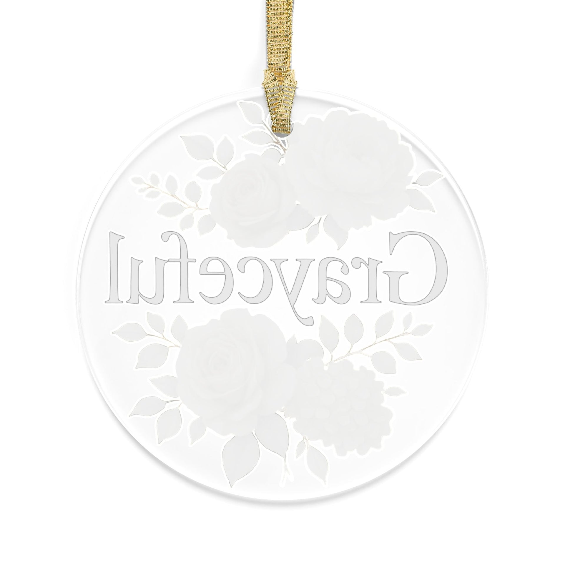 Floral Acrylic Ornament Personalized Keepsake Elegant Holiday Gift