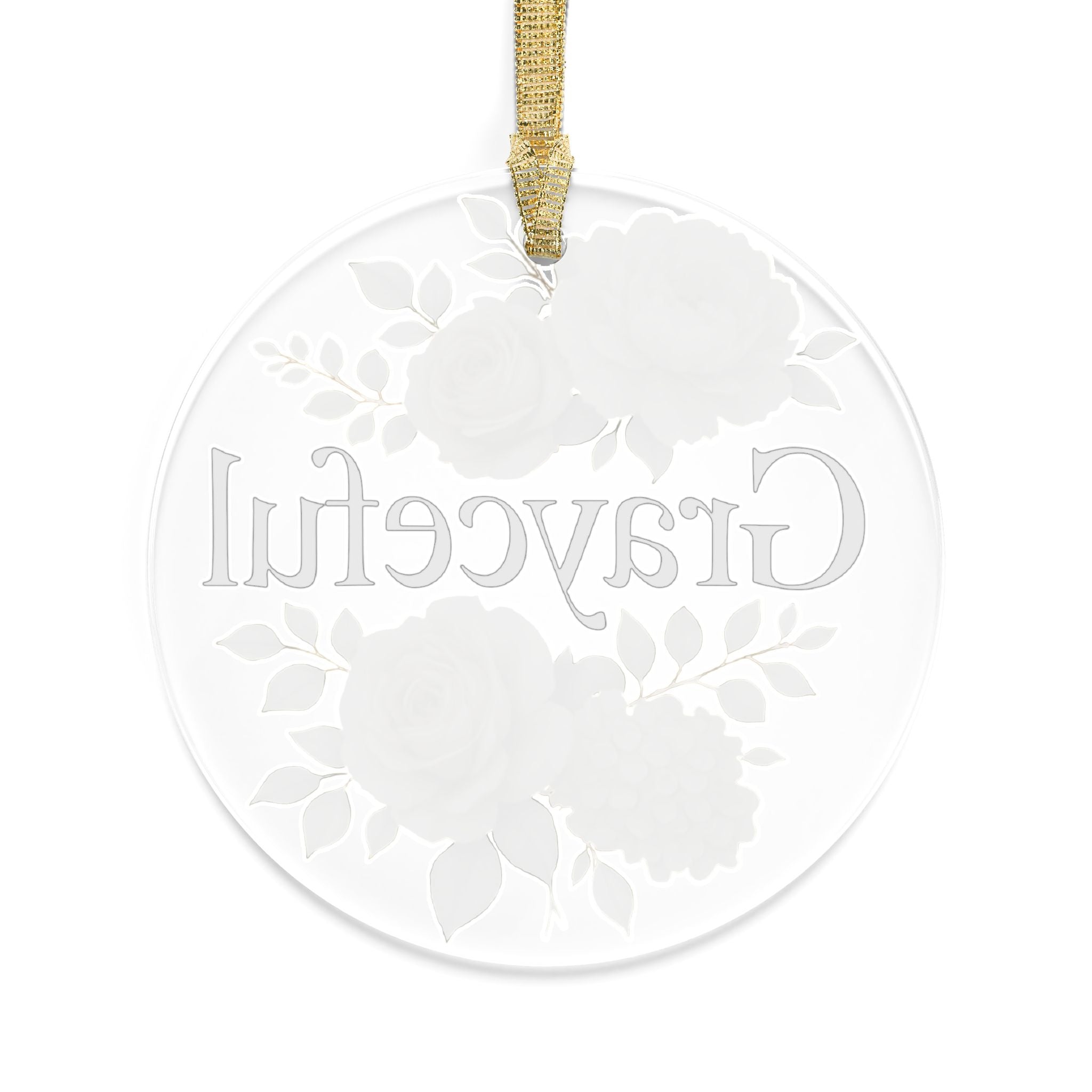 Floral Acrylic Ornament Personalized Keepsake Elegant Holiday Gift