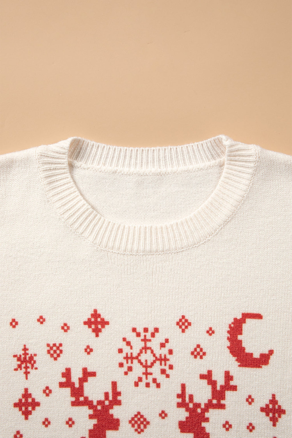 Christmas Snowflake Reindeer Graphic Print Sweater