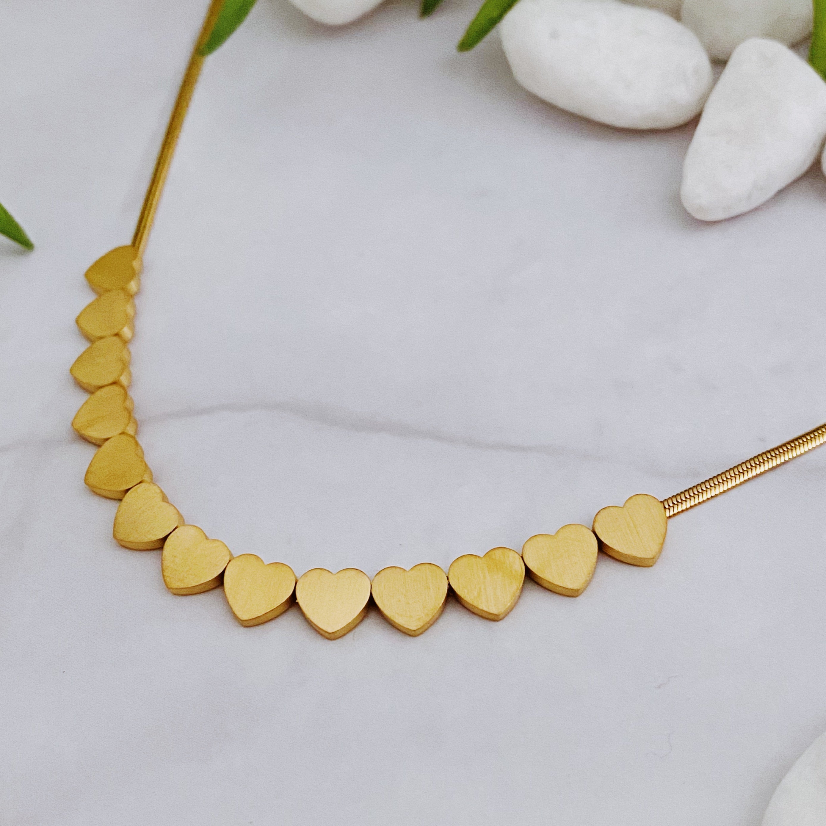 With Me Mini Hearts Necklace Gold Plated Stainless Steel - Image 2