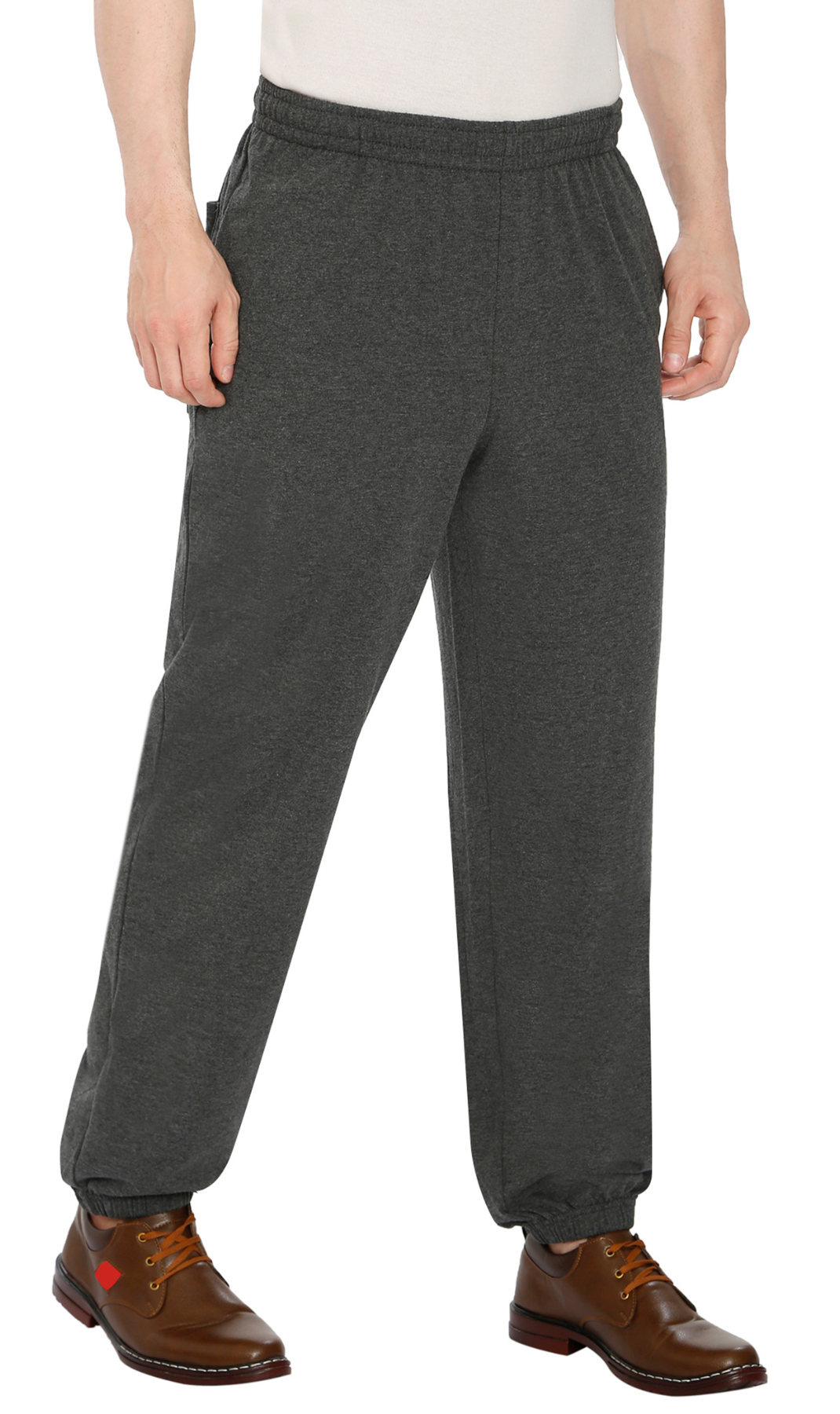 Men's Pull-On Elastic Waist Knit Pants - Relaxed Fit Lounge Trousers