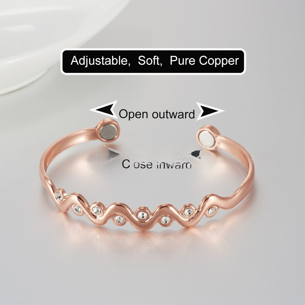 Pure Red Copper Bracelet Simple Purple Copper Design