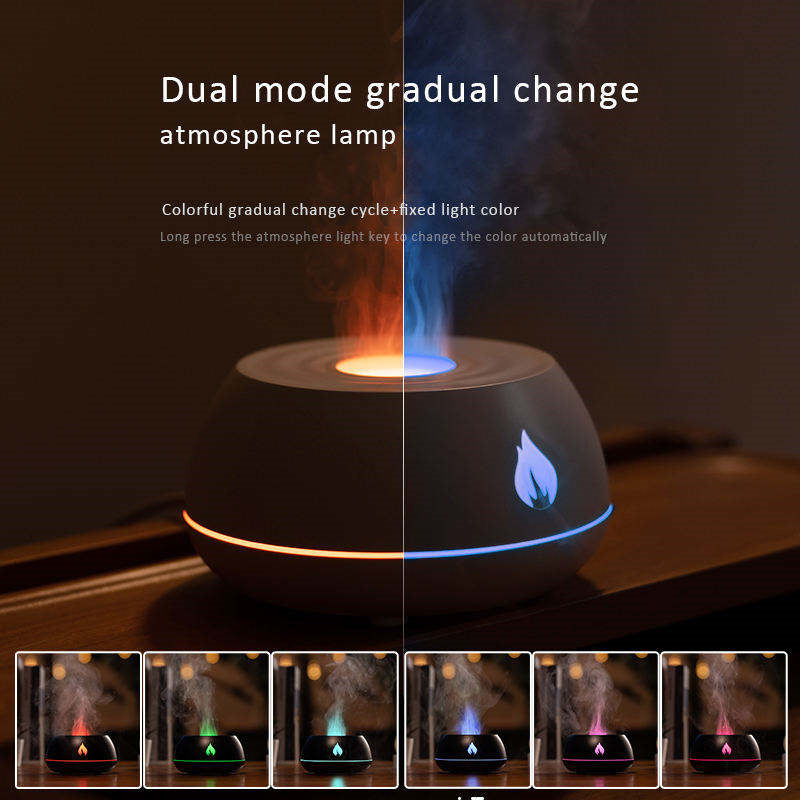 Modern Flame Humidifier & Essential Oil Diffuser with 7 Colors