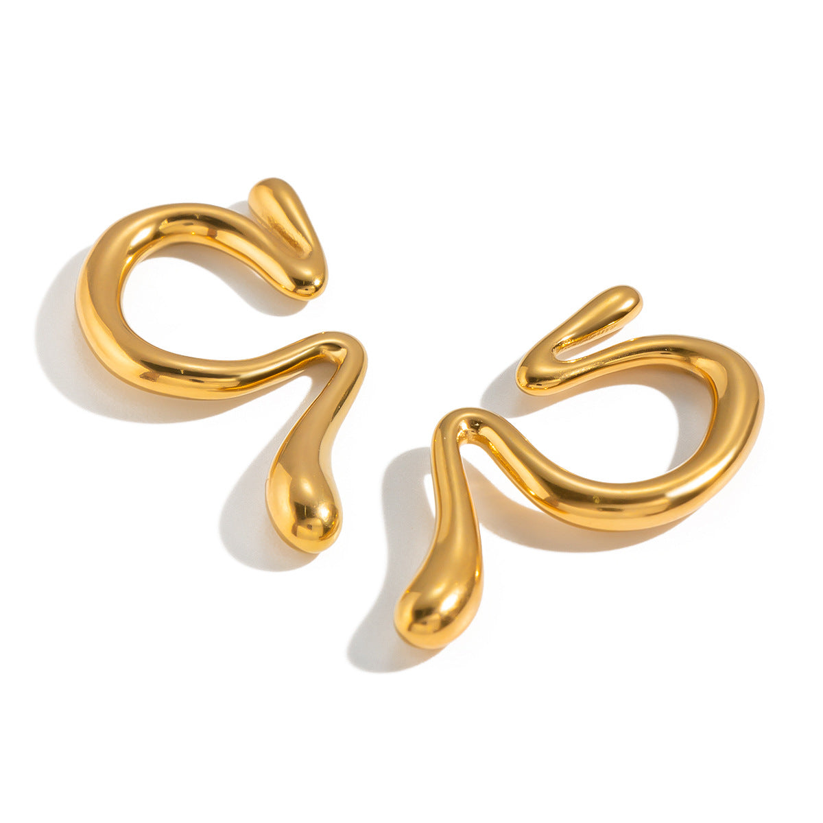 Womens Niche-Design Stainless Steel Geometric Ear Cuff