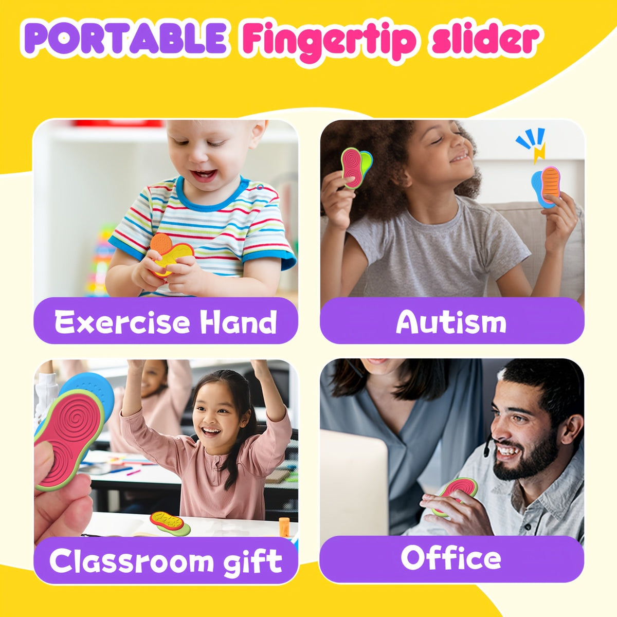 6Piece Magnetic Slider Fidget Toy Set Focus Aid