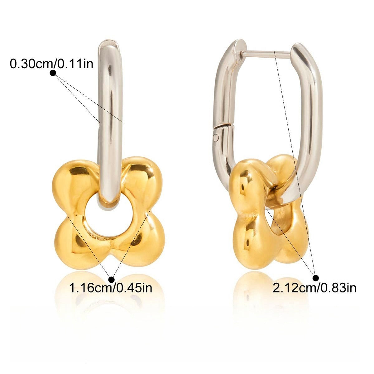 18K Gold Floral Hoop Earrings