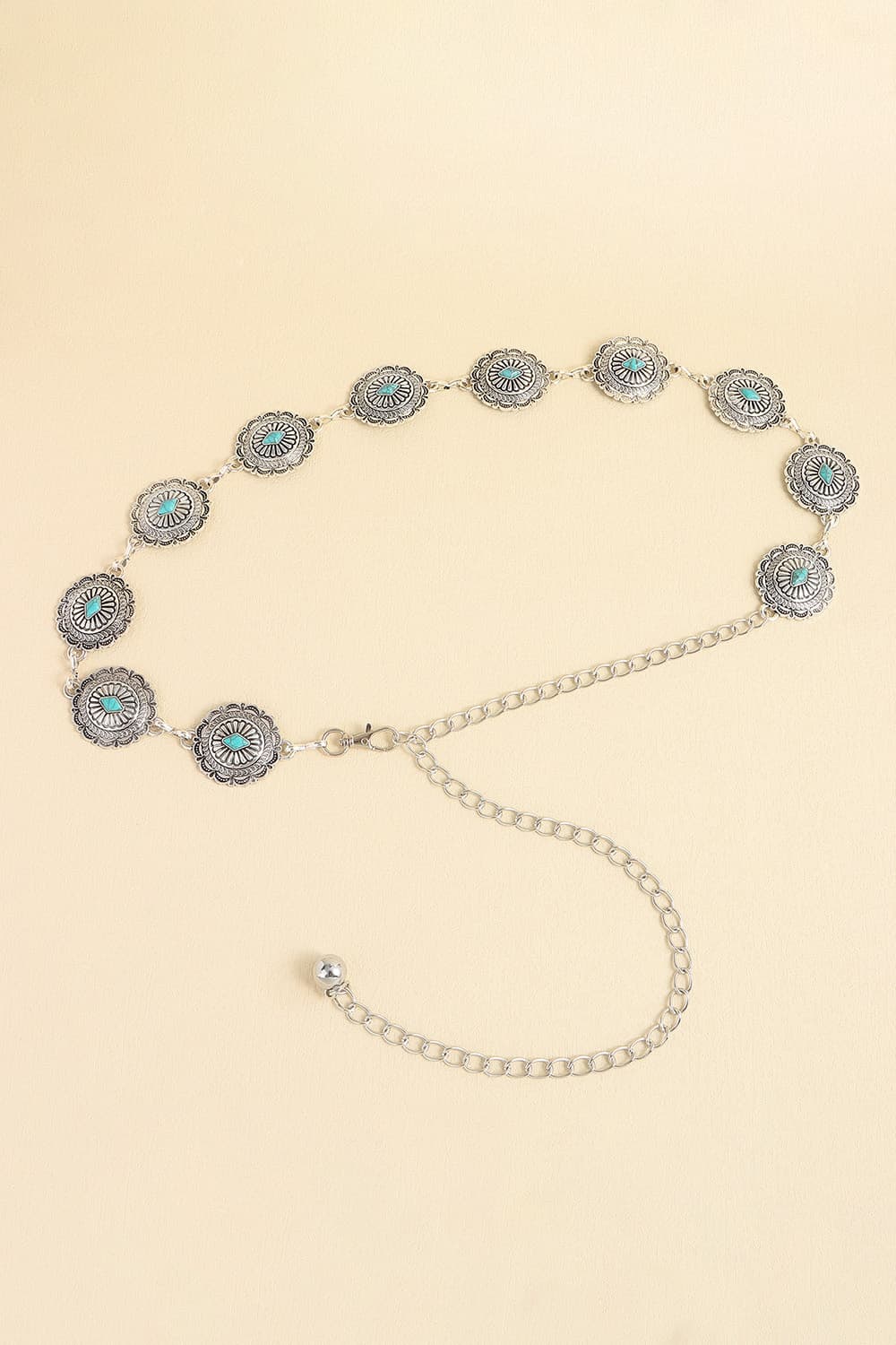 Vintage Turquoise Alloy Belt | Statement Accessory