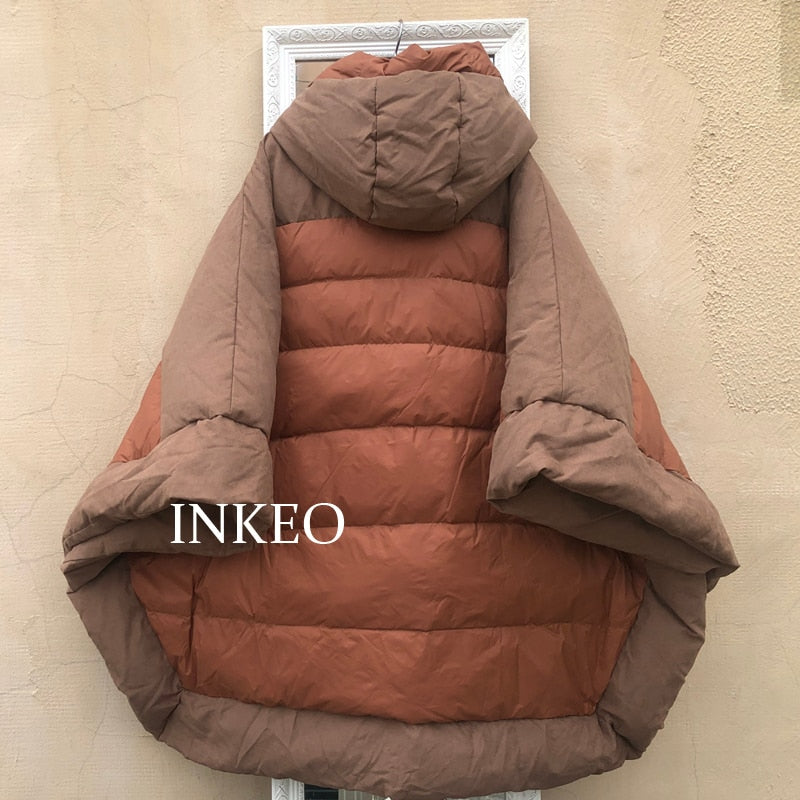 Women's Thickened Brown Bat-Sleeve Cloak Jacket Harajuku Style - Image 6