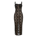 Lace Black Maxi Dress for Women - Sleeveless Bodycon