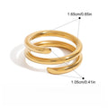 18K Gold Titanium Steel Spring Ring Adjustable Modern Jewelry