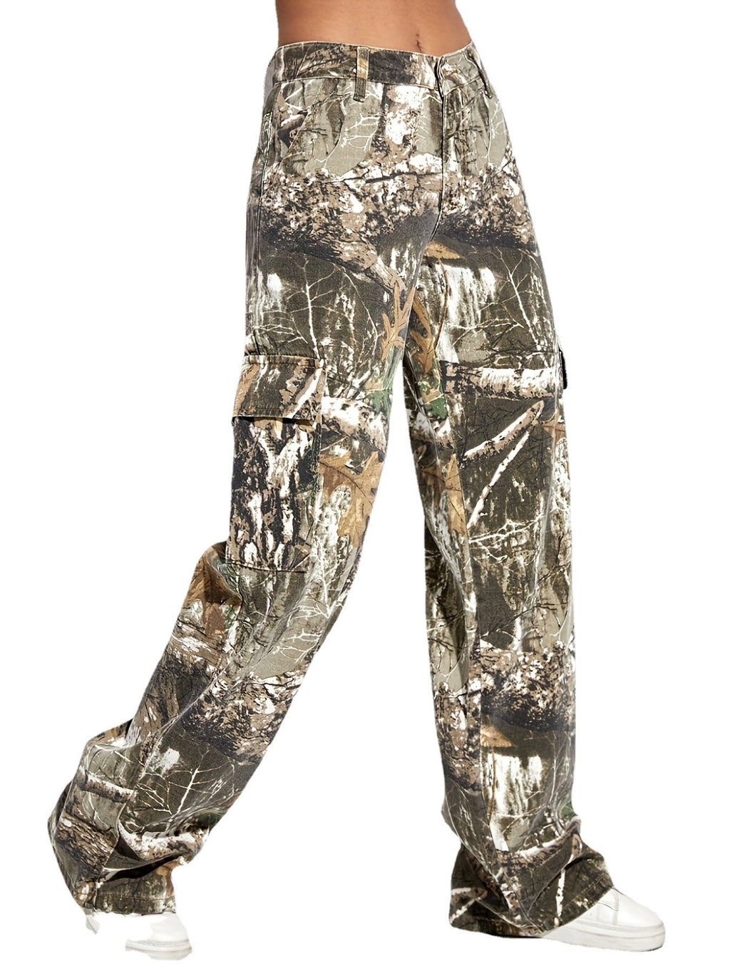 Women's High Waist Camouflage Cargo Pants - Loose Wide Leg - Image 5