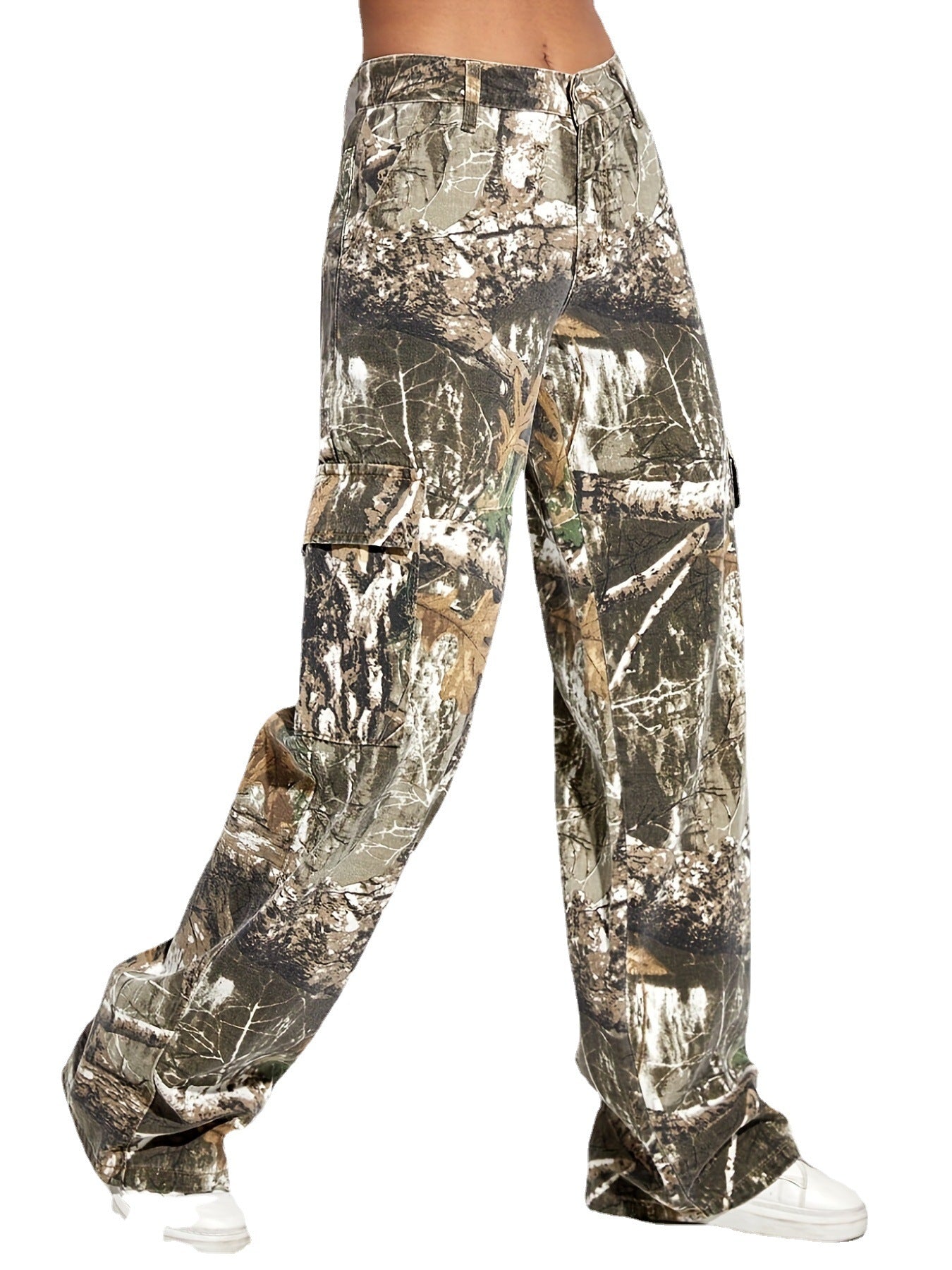 Women's High Waist Camouflage Cargo Pants - Loose Wide Leg - Image 5