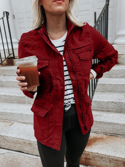 Women's Utility Zip-Up Jacket Lightweight Cotton Everyday Outerwear