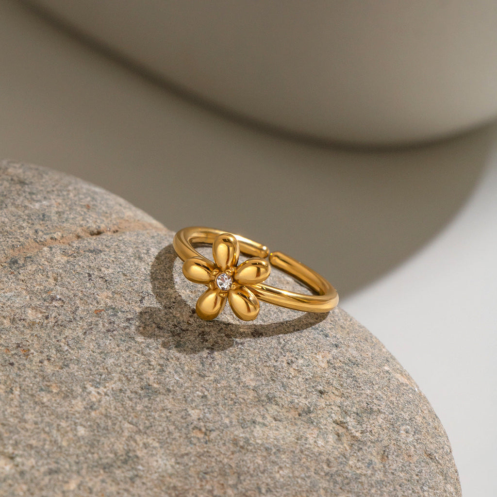 18K Gold-plated Stainless Steel Ring For Women