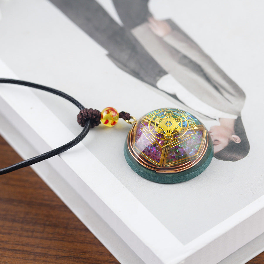 Foreign Trade Natural Crystal Glue Pendant Handmade Orgone Energy Necklace Christmas Gift Cross-Border New Product