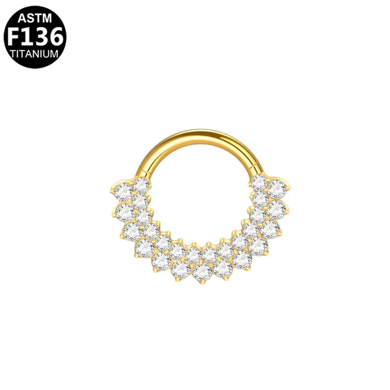 G23 Titanium Alloy Zircon Nose Stud