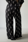 Women's Bamboo Wide Leg Pants | Midnight Skelly