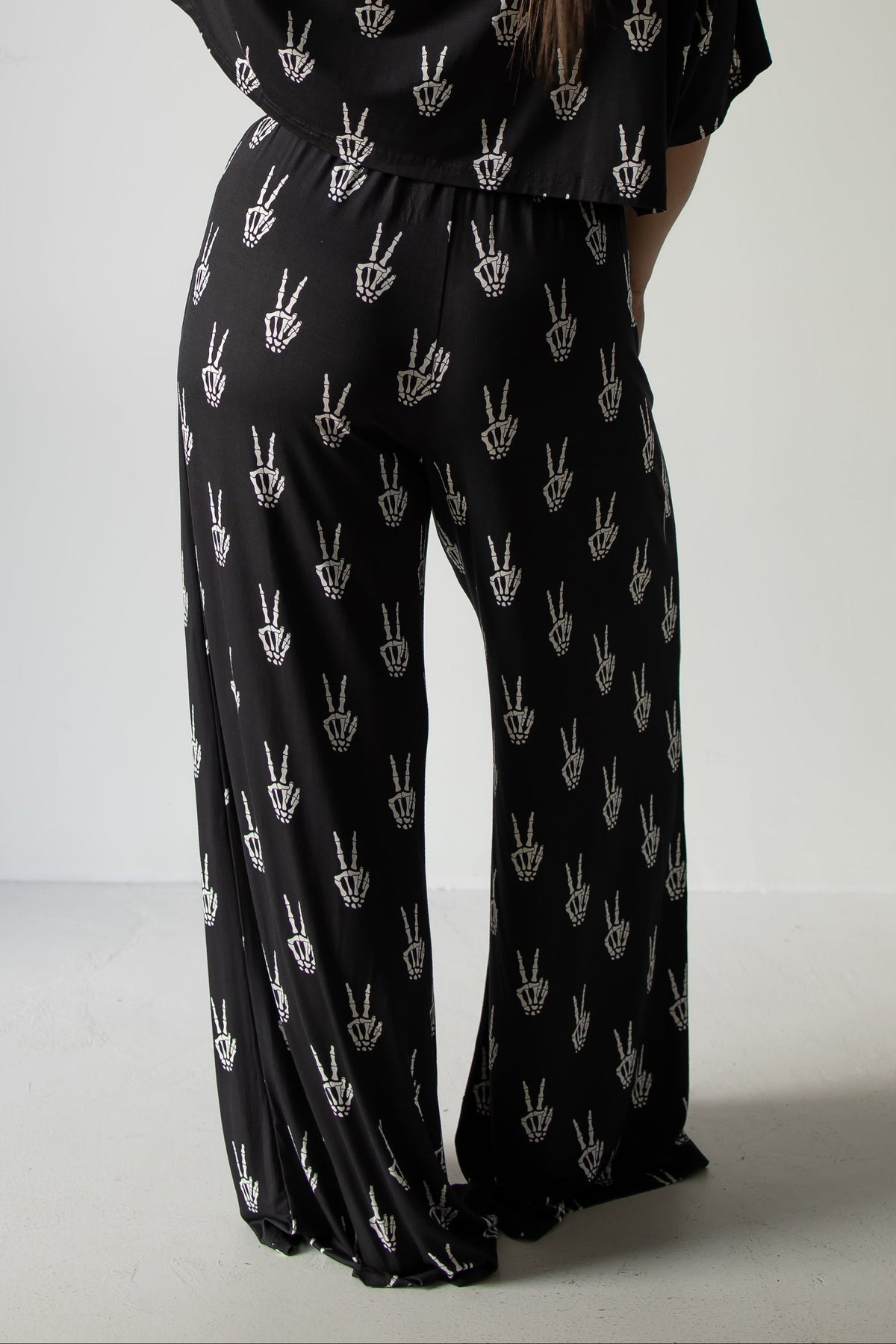 Women's Bamboo Wide Leg Pants | Midnight Skelly
