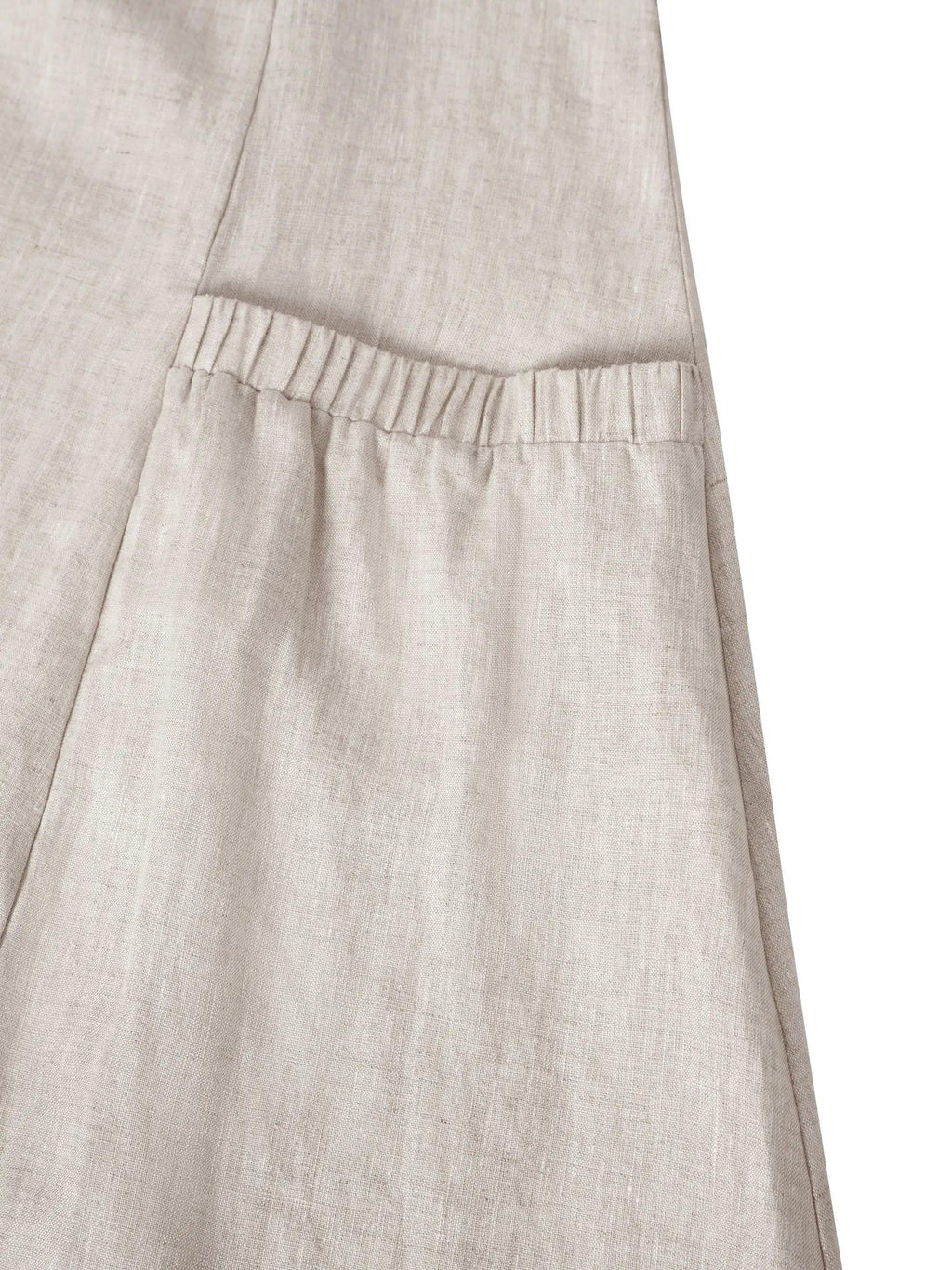 100% Linen Scoop Neck Swing Beach Maxi Dress - Sleeveless