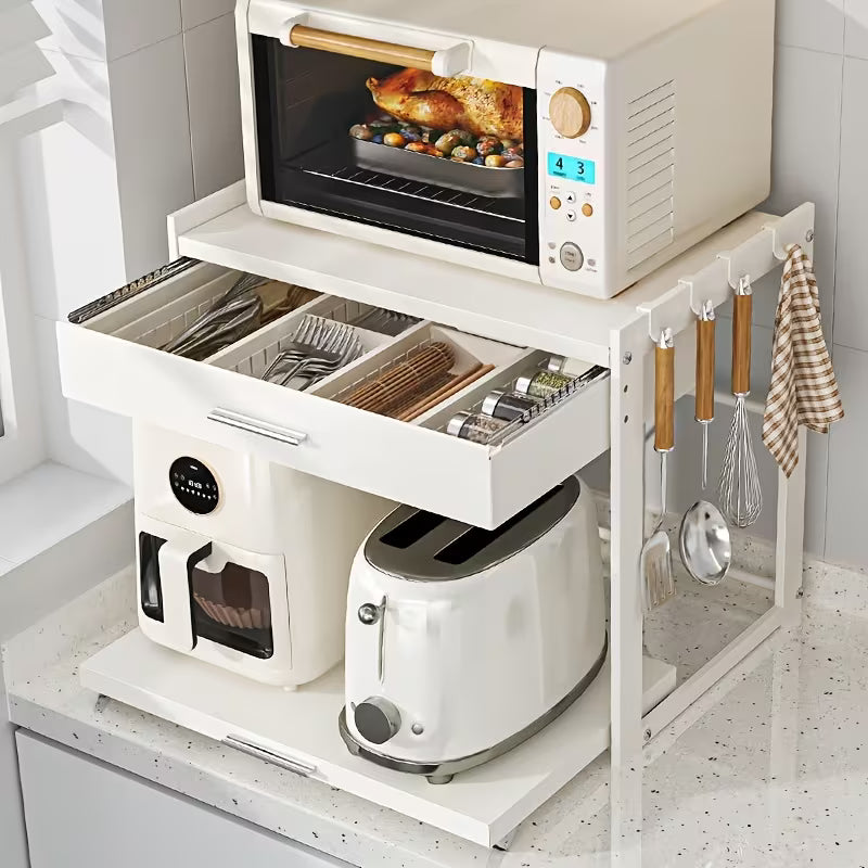 Multi-Functional Metal Microwave Countertop Storage Rack