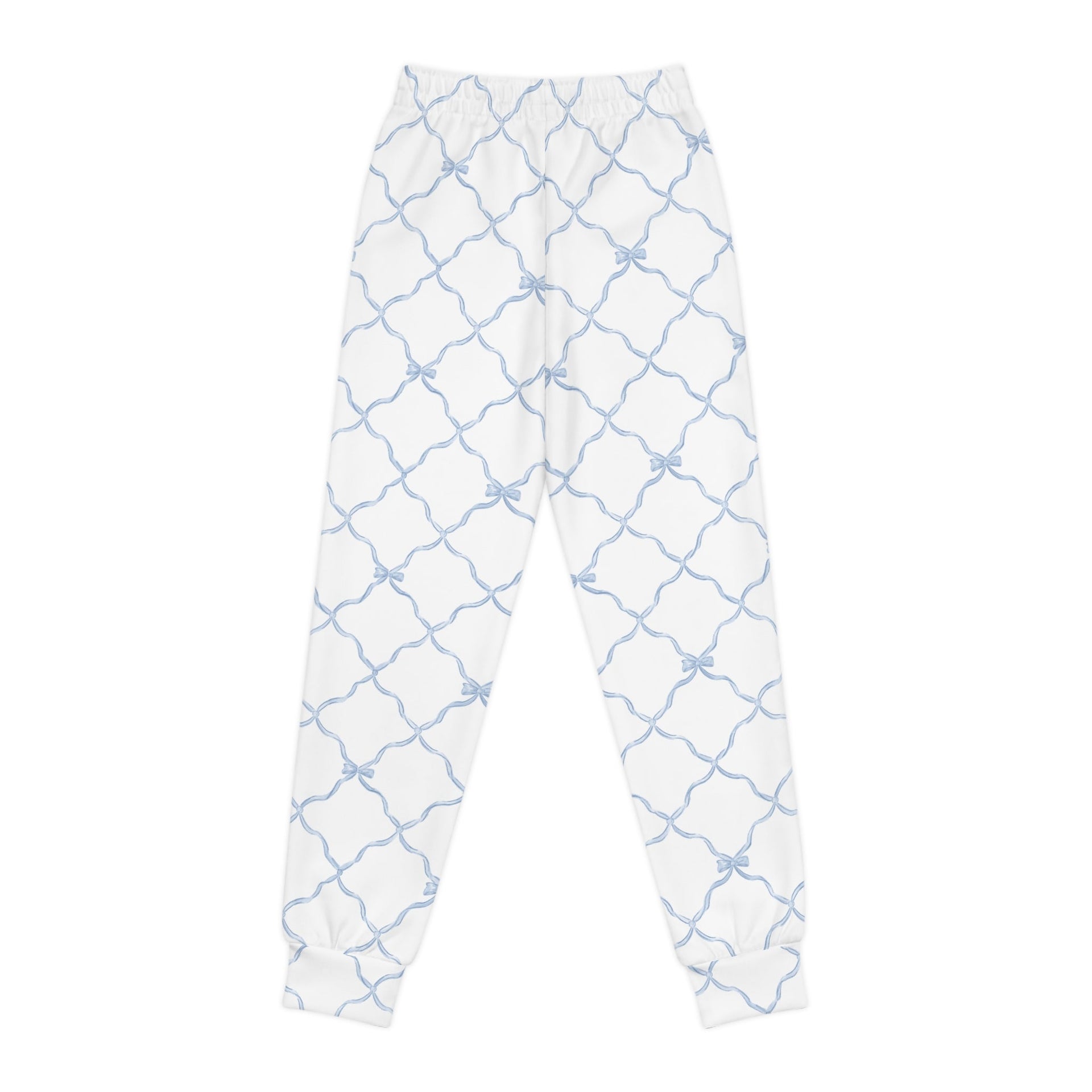 Youth Trellis Bow Print Joggers Comfortable Activewear Pants - Image 3