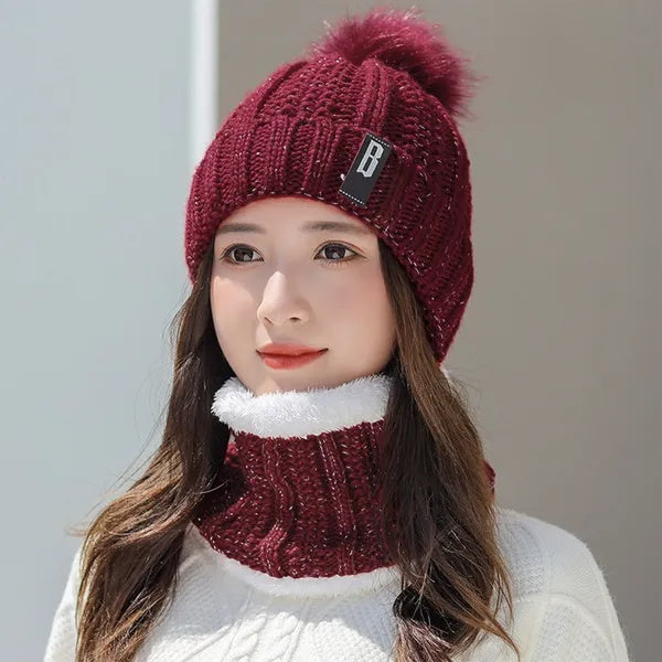 Warm Knitted Beanie & Scarf Set Women | Cozy Winter Bundle