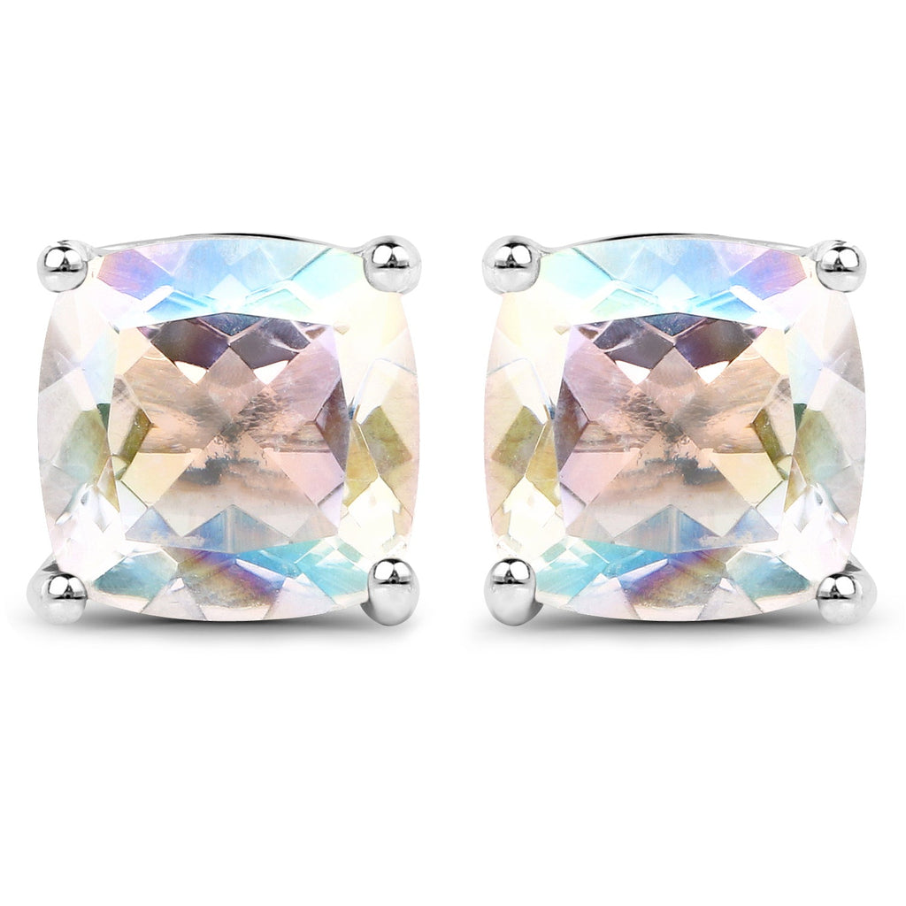 4.20cttw Crystal Rainbow Mystic Quartz .925 Sterling Silver Earrings