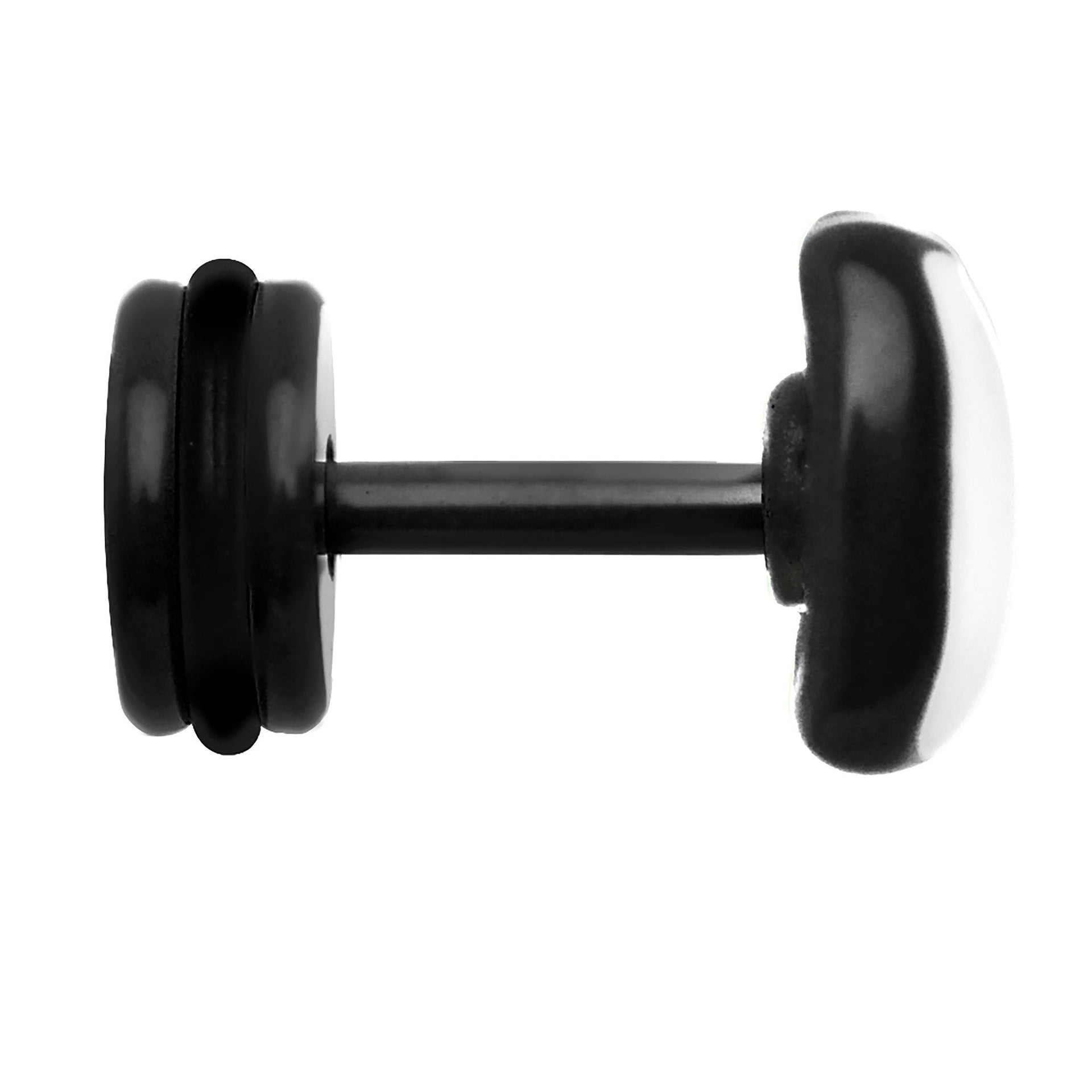 White on Black Enamel Bow Tie Cheater Plug for 16g Piercing - Image 3